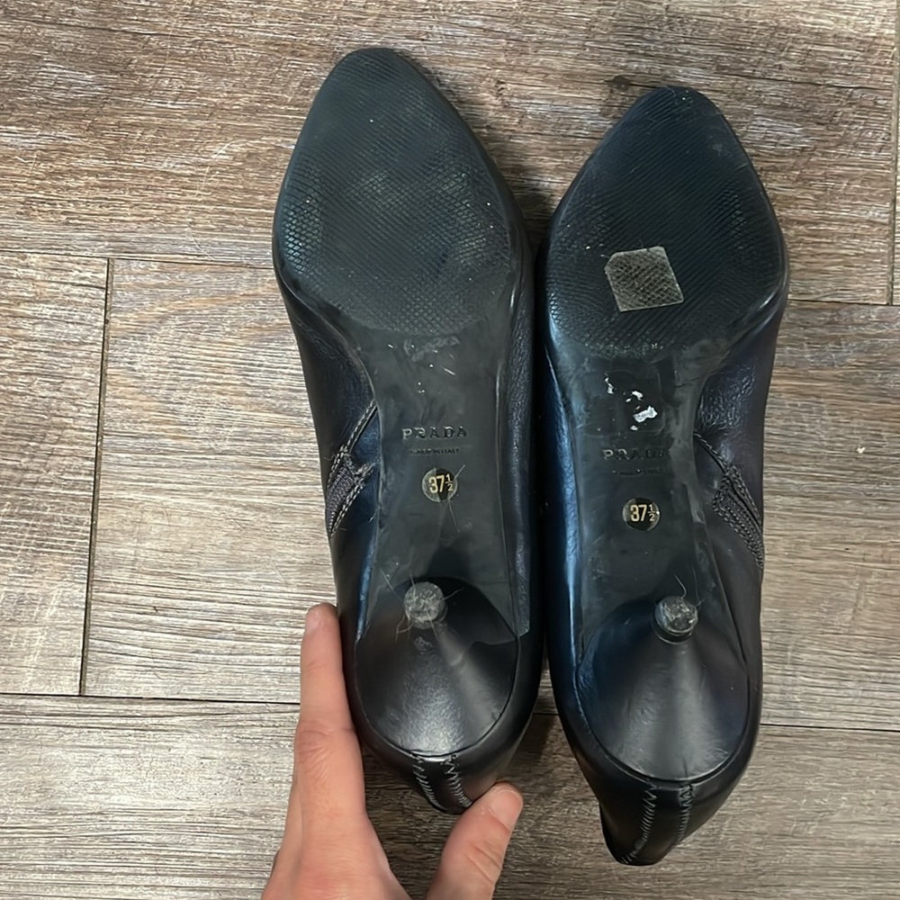 Vintage Prada leather ankle kitten heel booties boots - Picture 7 of 12